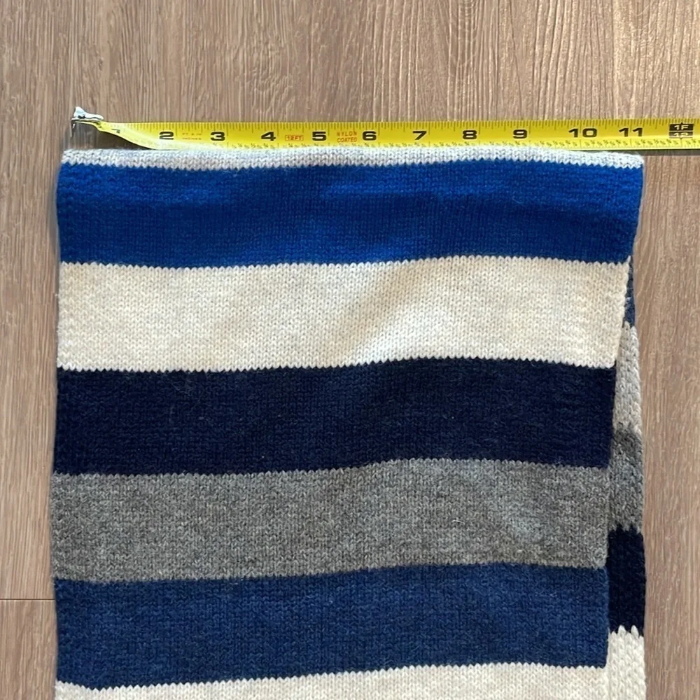 Gap Women's Wool Knit Scarf One Size Blue Stripe Nautical Preppy Contemporary